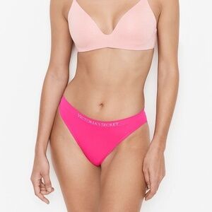 Victoria's Secret Bare Seamless Logo Bikini Panty Pink XL NEW
